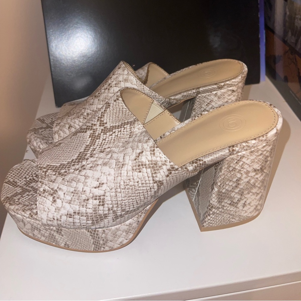 Urban Outfitters Snake Print Platform Mule